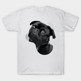 a black sad pug dog painting T-Shirt